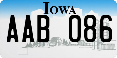 IA license plate AAB086