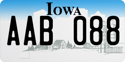 IA license plate AAB088