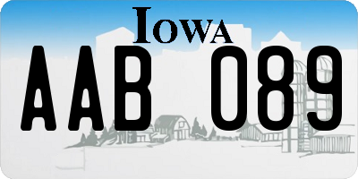 IA license plate AAB089