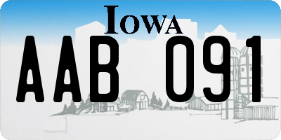 IA license plate AAB091