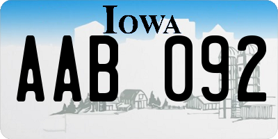 IA license plate AAB092