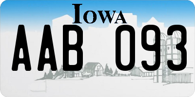 IA license plate AAB093