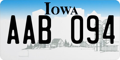 IA license plate AAB094