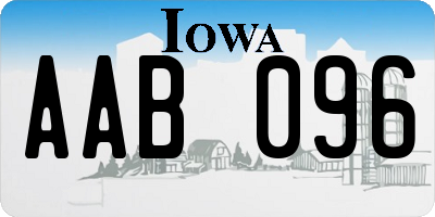 IA license plate AAB096