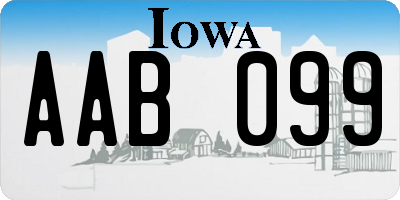 IA license plate AAB099