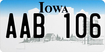IA license plate AAB106