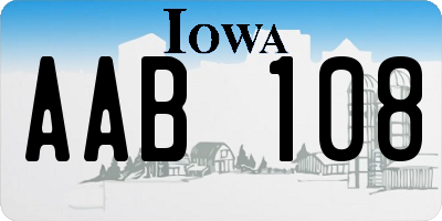 IA license plate AAB108