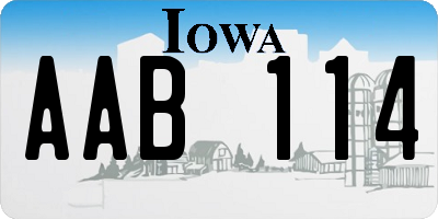 IA license plate AAB114