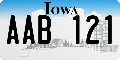 IA license plate AAB121