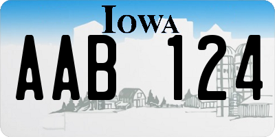 IA license plate AAB124