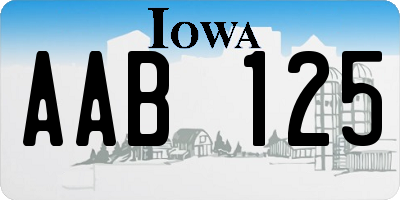IA license plate AAB125