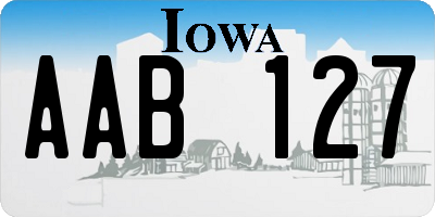 IA license plate AAB127