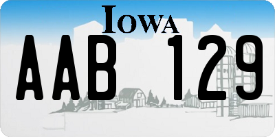 IA license plate AAB129