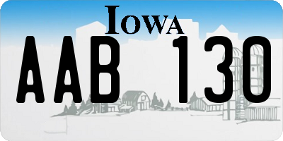 IA license plate AAB130