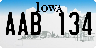 IA license plate AAB134