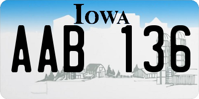 IA license plate AAB136