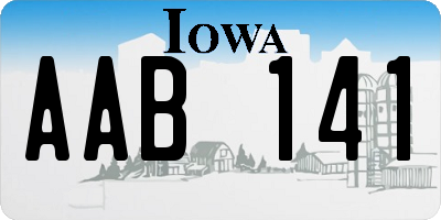 IA license plate AAB141