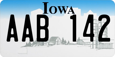 IA license plate AAB142