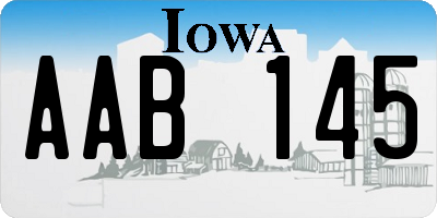 IA license plate AAB145