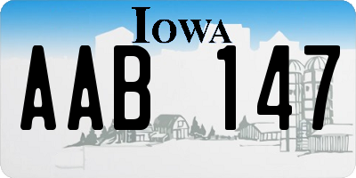 IA license plate AAB147