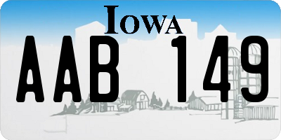 IA license plate AAB149