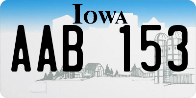 IA license plate AAB153