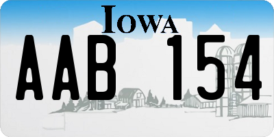 IA license plate AAB154