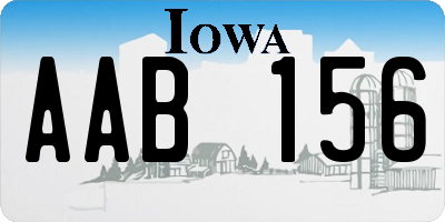 IA license plate AAB156