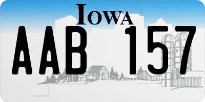 IA license plate AAB157