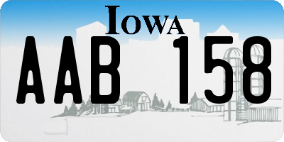 IA license plate AAB158