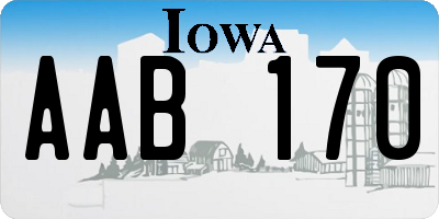 IA license plate AAB170