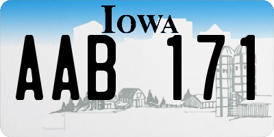 IA license plate AAB171