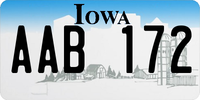 IA license plate AAB172