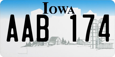 IA license plate AAB174