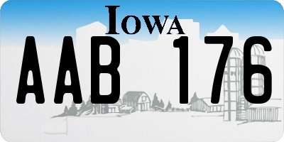 IA license plate AAB176