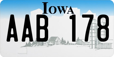 IA license plate AAB178