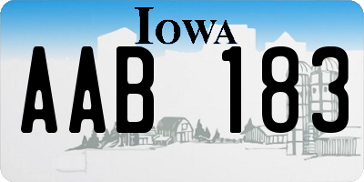 IA license plate AAB183