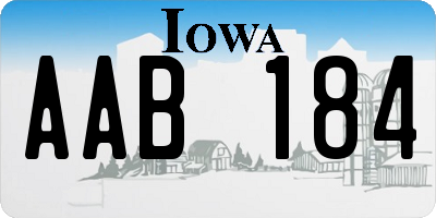 IA license plate AAB184