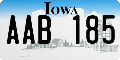 IA license plate AAB185