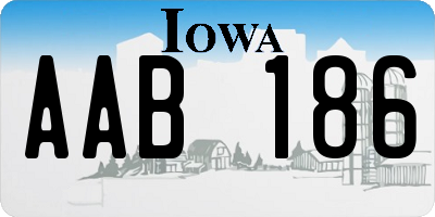 IA license plate AAB186