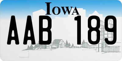 IA license plate AAB189