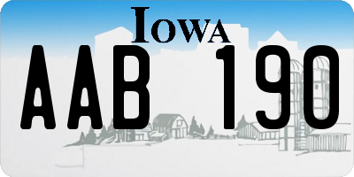 IA license plate AAB190