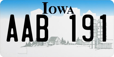 IA license plate AAB191