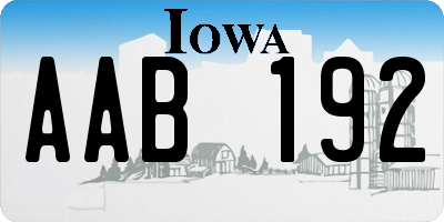 IA license plate AAB192