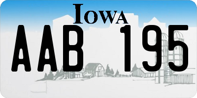 IA license plate AAB195