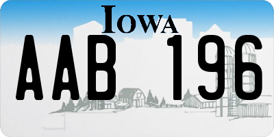 IA license plate AAB196