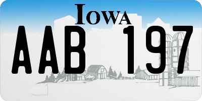 IA license plate AAB197