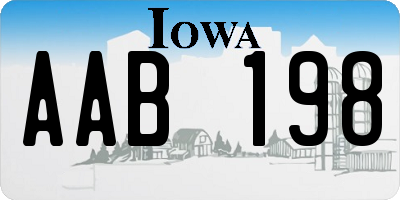 IA license plate AAB198