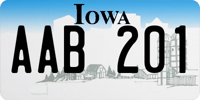 IA license plate AAB201