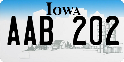 IA license plate AAB202